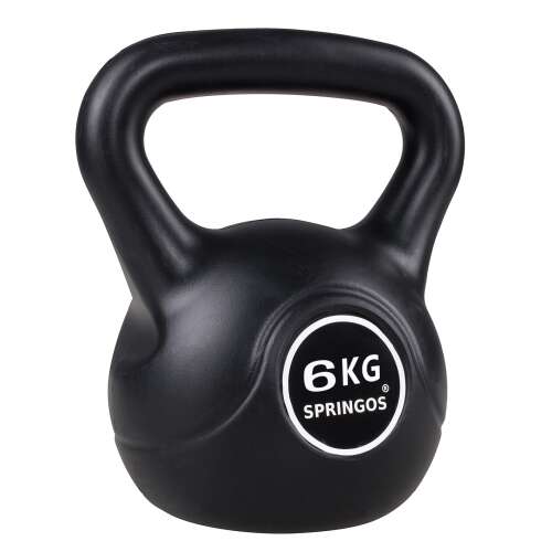 Springos Kettlebell 6kg - Fekete