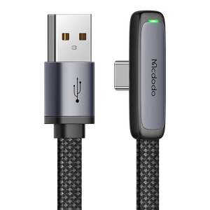 Mcdodo CA-3341 USB-A - USB-C kábel, 6A gyors töltés, 90 fokos szög, 1,8 m, fekete - Adatkábel
