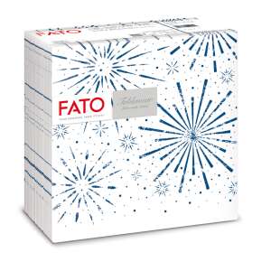 Fato Incanto Blue Airlaid vianočné obrúsky, balenie 50 kusov, modré hviezdy na bielom pozadí - FATO Servítky
