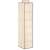 Springos hanging organizer with 6 shelves, beige fabric and brown trim
