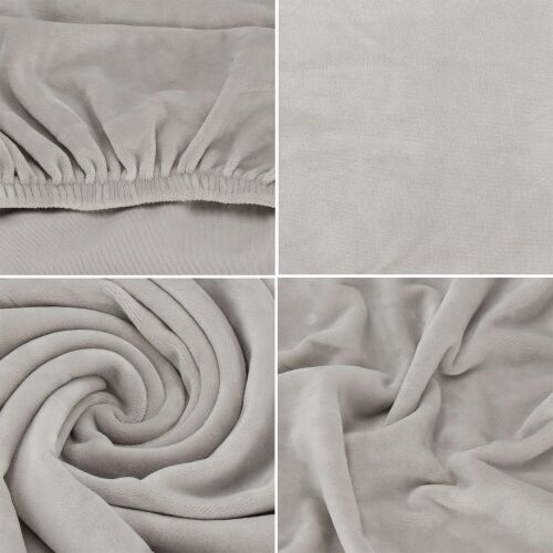 Collage of Springos light grey chair cover details