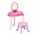 Springos Lovely Dresser toy vanity set with a pink table, white legs, a pink stool with purple legs, and a mirror with lights