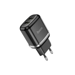 Încărcător de perete Hoco Aspiring N4 cu USB dublu, negru - Adaptoare de rețea