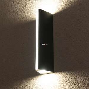 Lutec Leo outdoor LED wall light, warm white, grey-opal finish - Electrical Installation
