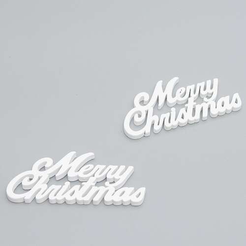 Merry Christmas felirat 10 cm fehér