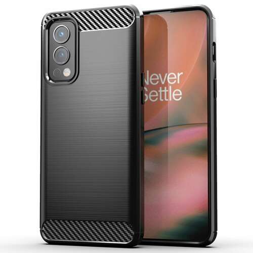 OnePlus Nord 2 5G Karbon Szilikon Tok - Fekete