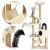 Springos cat tree with scratching posts, cat hammocks, and brush