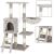 Springos 5-level light grey and cream cat tree with scratching posts, condo, and hammock