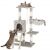 Springos light grey and cream cat tree with cats playing and relaxing