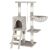Springos 5-level light grey and cream cat tree with scratching posts, condo, and hammock