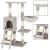 Springos 5-level light grey and cream cat tree with scratching posts, condo, and hammock