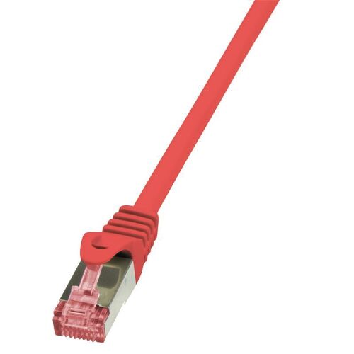 LogiLink CAT6 S/FTP Piros Patch Kábel, szögletes nézet - Patch kábel
