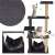 Springos multi-level cat scratching post with hammock, dark gray, collage showing the product and cats using it