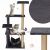 Springos dark grey cat tree with cats playing and resting, detail insert