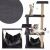 Springos dark grey cat tree with cats playing and resting, hammock detail