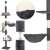 Springos dark grey cat tree with scratching post, multi-level cat activity center with cats