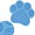 Springos dog lick mat, close up of the blue silicone paw shaped mat with suction cups