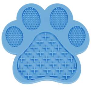 Springos dog lick mat, blue paw shaped silicone mat with suction cups, slow feeder for dogs - Slow feeder pet bowl