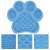 Springos dog lick mat, close up of the blue silicone paw shaped mat with suction cups