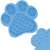 Springos dog lick mat, close up of the blue silicone paw shaped mat with suction cups