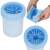 Springos kutyamancs tisztító pohár, kék szilikon sörték, két nézet