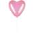 Close-up of Springos pink heart balloon on a stick