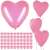 Springos 50-piece pink heart balloons set for Valentine's Day