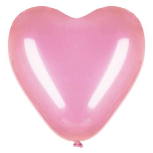 Close-up of a single Springos pink heart-shaped balloon