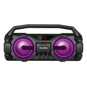SVEN PS-415 portable Bluetooth speaker with LED lights, black - Headphone and Bluetooth Speaker