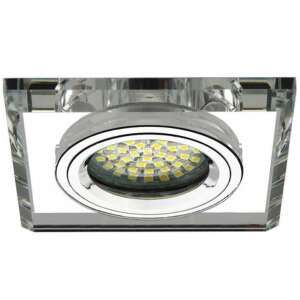 Reflector cu LED integrat, cu rama cromată, cu formă pătrată, din sticlă - Kanlux Spoturi