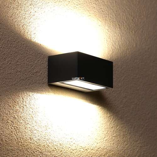 Lutec Gemini външна LED стенна лампа, топло бяла, сива, осветяваща стената