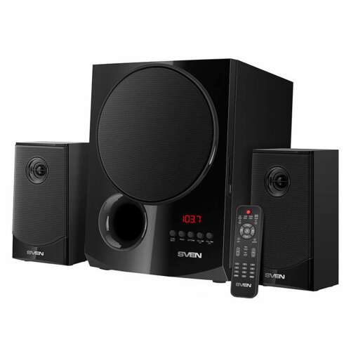Sistem de difuzoare SVEN MS-2080 2.1 canale cu subwoofer, difuzoare satelitare și telecomandă