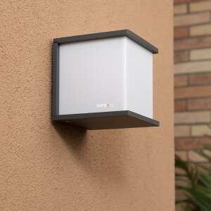 Lutec Box Cube szürke kültéri fali lámpa, ferde nézet - Lutec