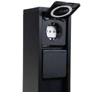 Lutec Mains outdoor socket column with open socket cover - Socket & Outlet