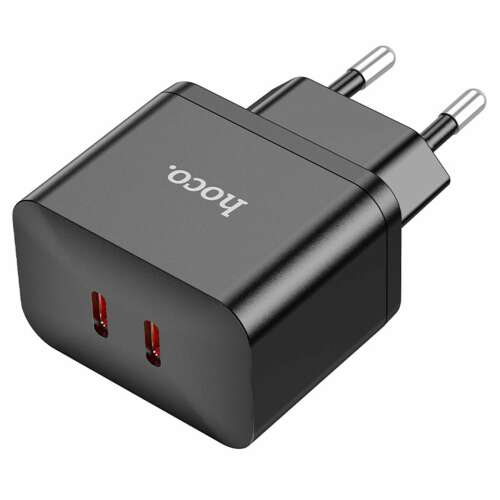 Hoco Triumph N29 Dual Port Type-C 35W Wall Charger Black