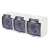 GAO Aquastar triple outdoor socket with transparent flap, IP44, white