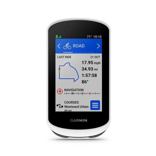 Garmin Edge Explore 2 GPS cyklistický počítač s farebným displejom, zobrazujúci navigáciu a údaje z jazdy