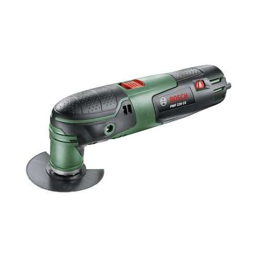 Bosch PMF 220 CE Multi-Tool, 220W, green and black, angled view