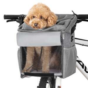 Navaris Bicycle Pet Backpack, Polyester, Grey, 54595.22