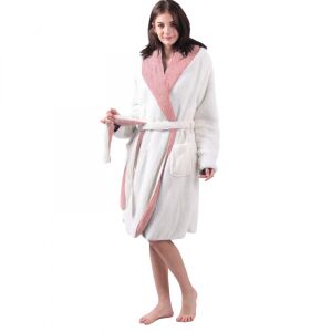 Jemidi Reversible Sherpa Robe - Women's L - Pink/White - Jemidi