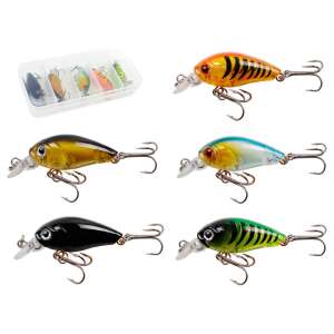 AG103 3D wobbler fishing lure set with rattle, 5 pieces, assorted colors - Wobbler