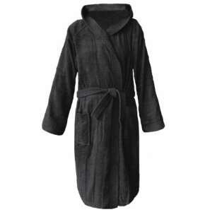 Black Homelevel hooded bathrobe with pockets, 3XL size - Homelevel