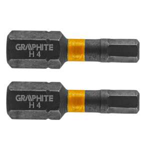 Capete de biți GRAPHITE HEX4 x 25 mm, 2 buc - Capete bit