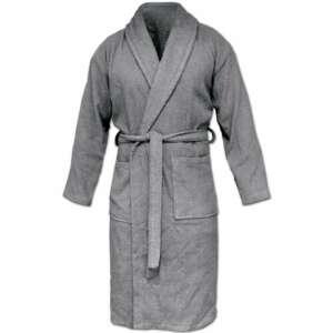 Homelevel Unisex bathrobe, grey, organic cotton, 3XL - Homelevel