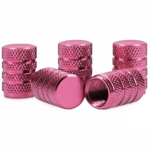 Kwmobile 5-piece Valve Cap Set, Pink, Metal, 41665.81