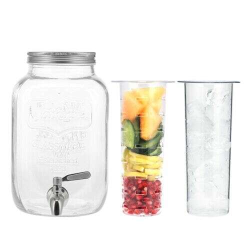 Navaris Beverage Dispenser with Fruit Infuser and Ice Compartment, 4 l, 52425.01