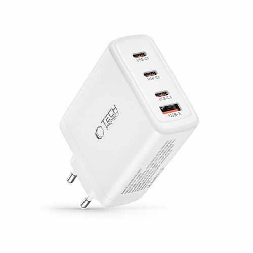 Ładowarka Tech-Protect 100W GaN z 4 portami (3x USB-C, 1x USB-A)