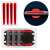 Kwmobile 8 piece car door handle protector set with reflective strips, black/red, ABS, 54690.02