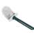 Toilet brush with silicone bristles, green and grey, easy to clean, hygienic