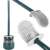 Toilet brush with holder, green and grey, easy to clean, hygienic, silicone bristles